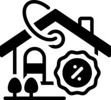 Solid black icon for discount vector