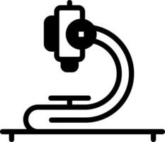 Solid black icon for microscope vector