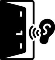 Solid black icon for listen vector
