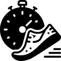 Solid black icon for starting block vector