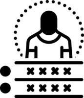 Solid black icon for user access vector