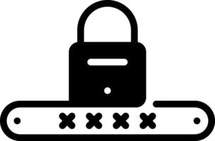 Solid black icon for password vector