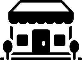 Solid black icon for store vector