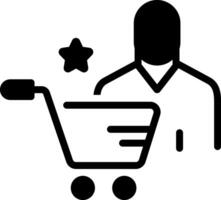 Solid black icon for customer vector