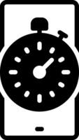 Solid black icon for timer vector