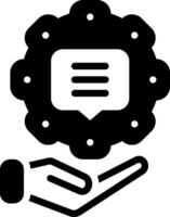 Solid black icon for advice vector