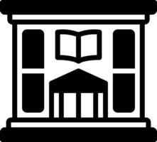 Solid black icon for library vector