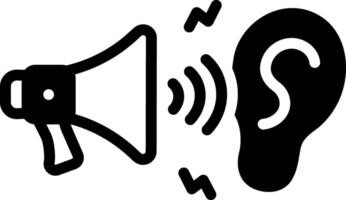Solid black icon for be attentive vector