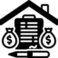 Solid black icon for loan vector