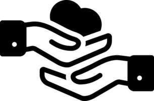 Solid black icon for show empathy vector