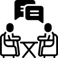 Solid black icon for conversation vector