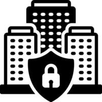 Solid black icon for security vector