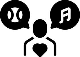 Solid black icon for show interest vector