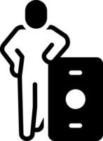 Solid black icon for body gesture vector