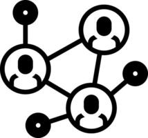 Solid black icon for connection vector