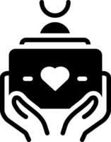 Solid black icon for donation vector