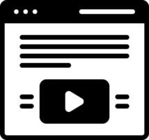 Solid black icon for vlog review content vector