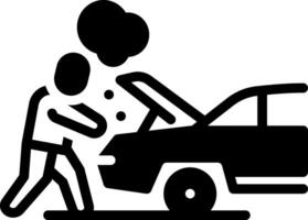 Solid black icon for vehicle breakdown vector