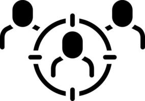 Solid black icon for target audience vector