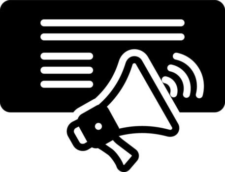 sólido negro icono para anuncio vector