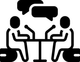 Solid black icon for debate vector