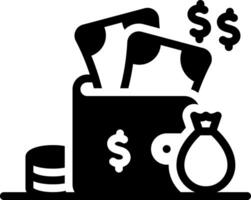 Solid black icon for salary vector
