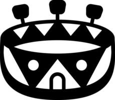 Solid black icon for stadium vector