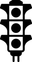 Solid black icon for traffic light vector