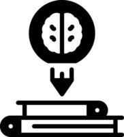 Solid black icon for knowledge vector
