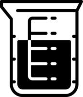 Solid black icon for beaker vector