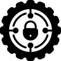 Solid black icon for encryption vector