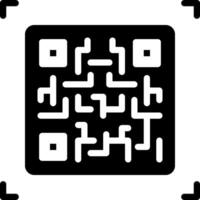 Solid black icon for qr code vector