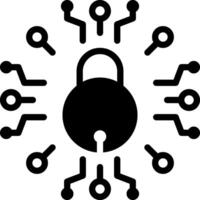 Solid black icon for secure network vector