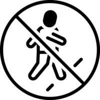 Solid black icon for not allowed vector