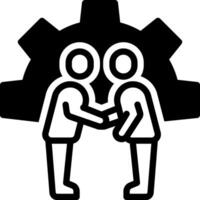 Solid black icon for partnership vector