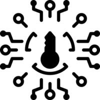 Solid black icon for encryption vector