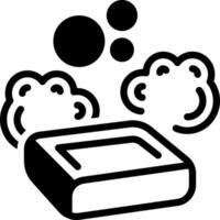 Solid black icon for soap vector