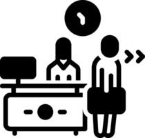Solid black icon for check out vector