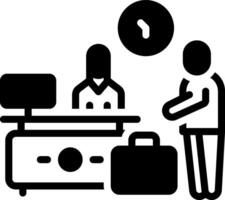 Solid black icon for check in vector