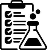 Solid black icon for lab result vector