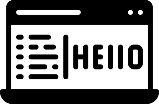 Solid black icon for programming vector