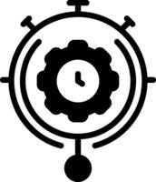 Solid black icon for time management vector