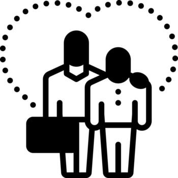 Solid black icon for empathy vector