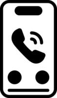 Solid black icon for call vector