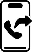 Solid black icon for call forward vector