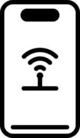 Solid black icon for signal vector