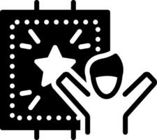 Solid black icon for self motivation vector