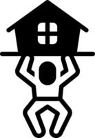Solid black icon for responsibility vector