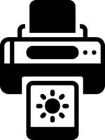 Solid black icon for photo print vector