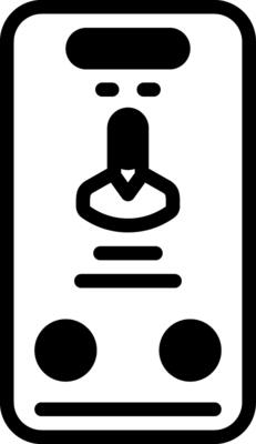 Solid black icon for call